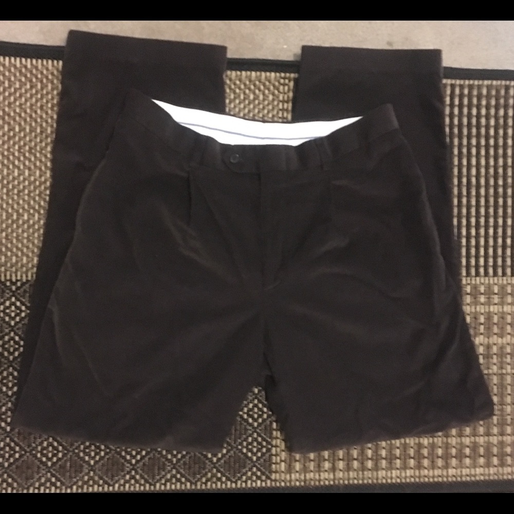 Alex Canon Men’s Corduroy Dark Brown Pleated 34x32
